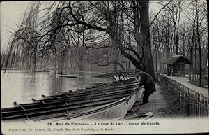 Bild des Verkufers fr Ansichtskarte / Postkarte Paris XII Bois de Vincennes, rund um den See, Kanuverleih zum Verkauf von akpool GmbH