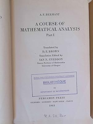 A Course of Mathematical Analysis Part 1.