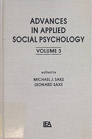 Imagen del vendedor de Advances in Applied Social Psychology: Volume 3 a la venta por books4less (Versandantiquariat Petra Gros GmbH & Co. KG)