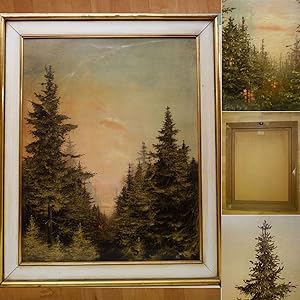 "Morgenlandschaft" Gemälde um 1960 Öl auf Faserplatte alt gerahmt Artikelzustand: --