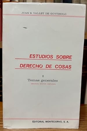 Imagen del vendedor de ESTUDIOS SOBRE DERECHO DE COSAS. I: TEMAS GENERALES a la venta por Fbula Libros (Librera Jimnez-Bravo)