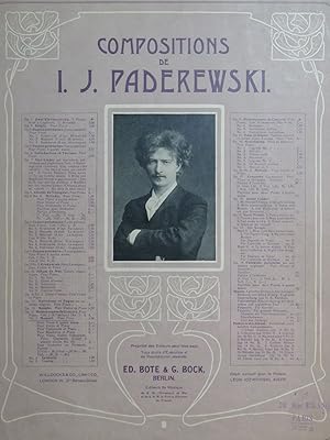 Seller image for PADEREWSKI I. J. Menuet Piano 1887 for sale by partitions-anciennes