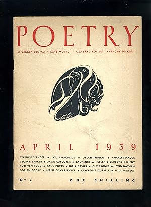 Bild des Verkufers fr POETRY (LONDON) - A Bi-Monthly of Modern Verse and Criticism: Vol. 1, No. 2 - April 1939 - DYLAN THOMAS, DAVID GASCOYNE, LOUIS MACNEICE et al zum Verkauf von Orlando Booksellers