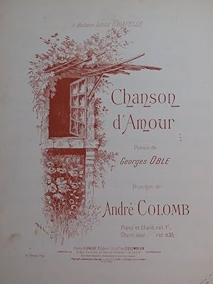 Imagen del vendedor de COLOMB Andr Chanson d'Amour Chant Piano ca1900 a la venta por partitions-anciennes