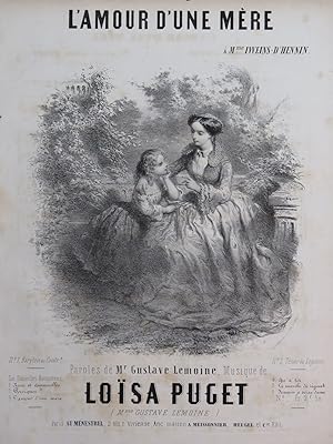 Seller image for PUGET Losa L'Amour d'une Mre Chant Piano ca1850 for sale by partitions-anciennes