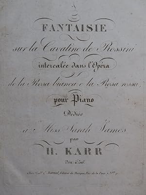 Image du vendeur pour KARR Henry Fantaisie Cavatine Rossini Piano ca1820 mis en vente par partitions-anciennes