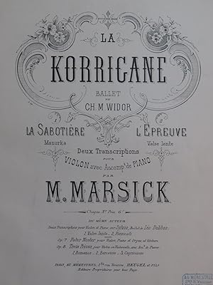 WIDOR Ch. M. La Korrigane La Sabotière Piano Violon ca1880
