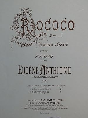 Seller image for ANTHIOME Eugne Rococo Piano for sale by partitions-anciennes