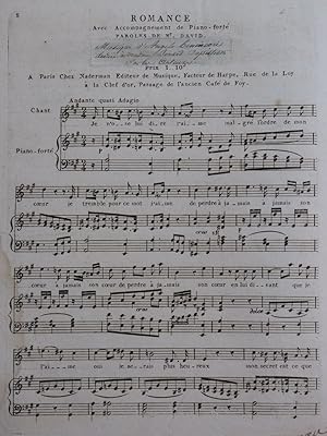 Image du vendeur pour BENINCORI Angelo Romance Chant Piano ca1820 mis en vente par partitions-anciennes