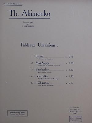 Seller image for AKIMENKO Th. Tableaux Ukrainiens Bandouriste Piano 1926 for sale by partitions-anciennes