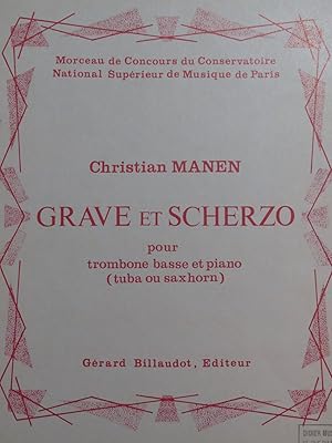 Seller image for MANEN Christian Grave et Scherzo Piano Trombone 1978 for sale by partitions-anciennes