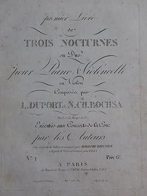 BOCHSA N. Ch. DUPORT L. Nocturne No 1 Piano Violon ou Violoncelle ca1810