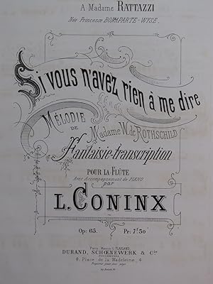 CONINX L. Si vous n'avez rien à me dire Piano Flûte ca1874