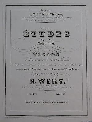 WÉRY Nicolas-Lambert Études Mélodique op 28 1 ou 2 Violons ca1840