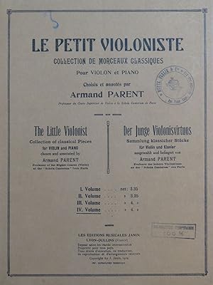 Image du vendeur pour PARENT Armand Le Petit Violoniste Volume 4 Piano Violon 1924 mis en vente par partitions-anciennes