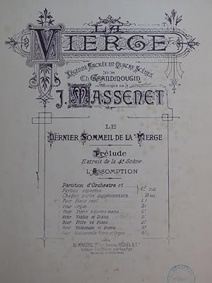 MASSENET Jules Le Dernier Sommeil de la Vierge Orgue 1907