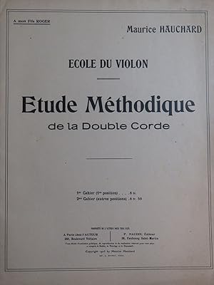 HAUCHARD Maurice Etude Méthodique de la Double Corde Violon 1925