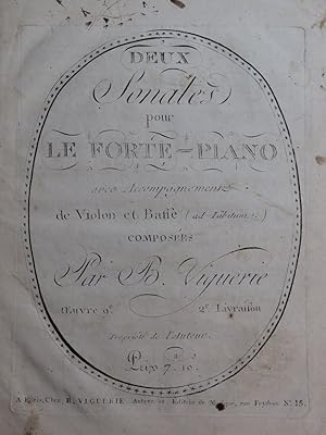 Imagen del vendedor de VIGUERIE Bernard Deux Sonates op 9 Violoncelle ca1800 a la venta por partitions-anciennes