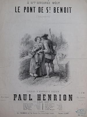 Image du vendeur pour HENRION Paul Le Pont de St Benoit Chant Piano 1853 mis en vente par partitions-anciennes