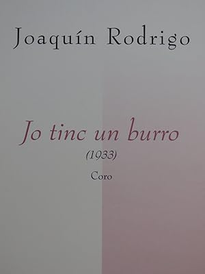 RODRIGO Joaquin Jo Tinc un Burro Chant 1995