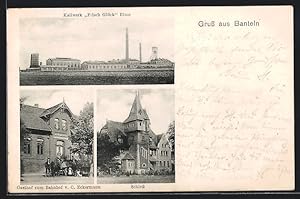 Ansichtskarte Banteln, Kaliwerk Frisch Glück Eime, Gasthof zum Bahnhof v. C. Eckermann, Schloss