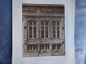 Planche 1910 ROUEN BUREAU DES FINANCES DETAIL DU PERMIER ETAGE HOTELS ET MAISONS XV ET XVIème siècle