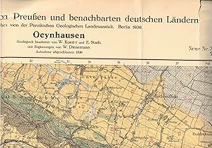 Image du vendeur pour Oeynhausen Blatt 2015 (spter 3718) Landkarte Mastab 1 : 25.000. Ausgabe 1930 (Geologische Karte von Preuen und benachbarten deutschen Lndern) mis en vente par Paderbuch e.Kfm. Inh. Ralf R. Eichmann