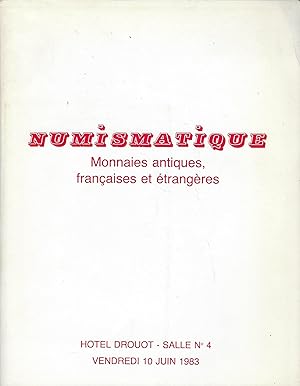 Image du vendeur pour Vente aux enchres, Paris, Nouveau Drouot, 10 juin 1983. Numismatique mis en vente par Librairie Archaion