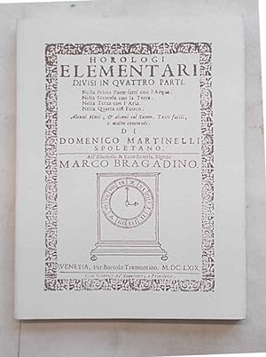 Image du vendeur pour Horologi elementari divisi in quattro parti. mis en vente par S.B. Il Piacere e il Dovere