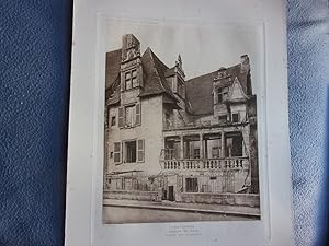 Planche 1910 PERIGUEUX MAISON DU QUAI FACADE SUR LA RIVIERE HOTELS ET MAISONS XV ET XVIème siècle