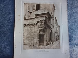 Planche 1910 PERIGUEUX MAISON TENANT RUE AIGUILLERIE HOTELS ET MAISONS XV ET XVIème siècle