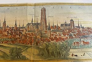 Bild des Verkufers fr Nitidissimae civitatis mechlineensis, in meditvillio Brabantiae sitae, exactis delineatio. Panoramic view of Mechelen zum Verkauf von Harrison-Hiett Rare Books