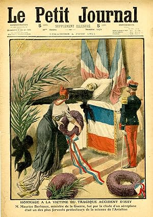 "LE PETIT JOURNAL N°1072 du 4/6/1911" HOMMAGE A LA VICTIME DU TRAGIQUE ACCIDENT D'ISSY : M. Mauri...
