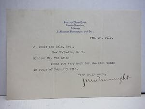 Autograph of J. Mayhew Wainwritght, politician