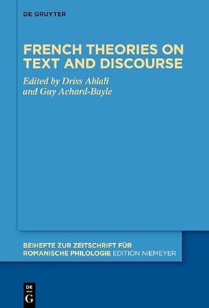 Seller image for French theories on text and discourse for sale by Rheinberg-Buch Andreas Meier eK