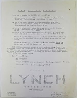 The Daily Grind. John A. Lynch Boston City Council Campaign Flyer