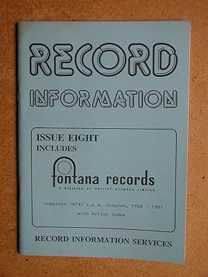 Immagine del venditore per Record Information. Issue Seven. venduto da N. G. Lawrie Books