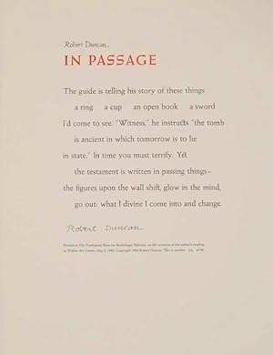 In Passage (Signed Broadside)