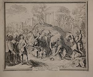 Image du vendeur pour Pillage du temple de Delphes rapporte au dixieme Liure de Pausania" Kuperstich von J. Jacques Coelemans nach R. Lafage, mis en vente par Antiquariat  Braun