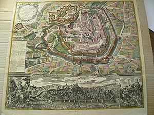 Erfurt, anno 1740, Kupferst. Seutter Matthäus, altkol. Seutter, Matthäus Erfurt. Stadtplan aus de...