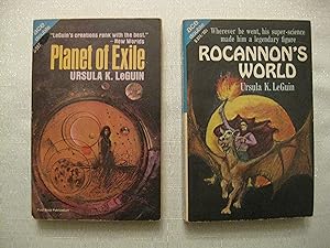 Seller image for Ursula Le Guin Two (2) First Edition Hainish Novels Ace Doubles Paperback Book Lot, including: Planet of Exile DOS Mankind Under the Leash (Disch), and; Rocannon's World DOS The Kar-Chee Reign (Davidson) for sale by Clarkean Books