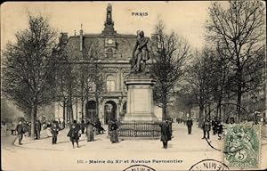 Ansichtskarte / Postkarte Paris XI, Rathaus und Avenue Parmentier