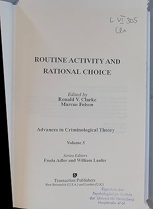 Immagine del venditore per Routine Activity and Rational Choice Advances in Criminological Theory, vol. 5 venduto da books4less (Versandantiquariat Petra Gros GmbH & Co. KG)