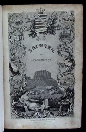 Bild des Verkufers fr Beschreibung von Sachsen und der Ernestinischen, Reuischen und Schwarzburgischen Lande. zum Verkauf von Antiquariat Bebuquin (Alexander Zimmeck)