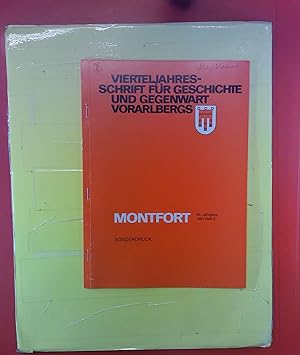 Imagen del vendedor de Vierteljahresschrift fr Geschichte und Gegenwart Vorarlbergs, Montfort, 43. Jahrgang 1991, Heft 3. Sonderdruck Seiten 185 bis 188 a la venta por biblion2