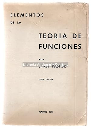 Imagen del vendedor de Elementos de la teoria de funciones. a la venta por Llibreria Antiquria Delstres