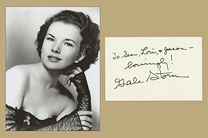 Seller image for Gale Storm (1922-2009) - Carte ddicace + Photo - 1989 for sale by PhP Autographs