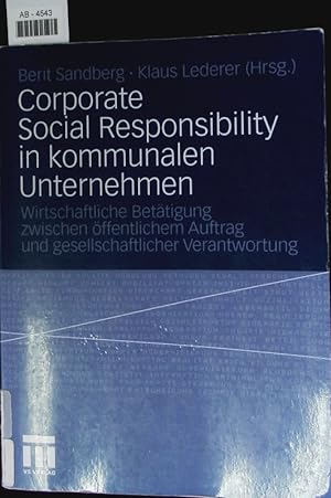Imagen del vendedor de Corporate Social Responsibility in kommunalen Unternehmen. a la venta por Antiquariat Bookfarm