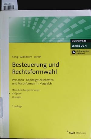 Seller image for Besteuerung und Rechtsformwahl. for sale by Antiquariat Bookfarm