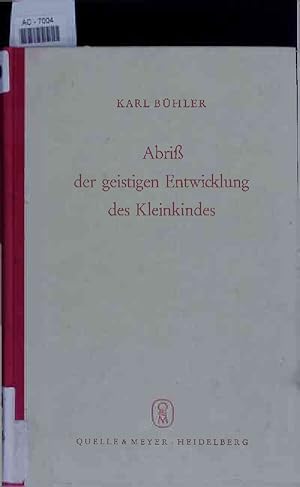 Seller image for Abri der geistigen Entwicklung des Kleinkindes. for sale by Antiquariat Bookfarm